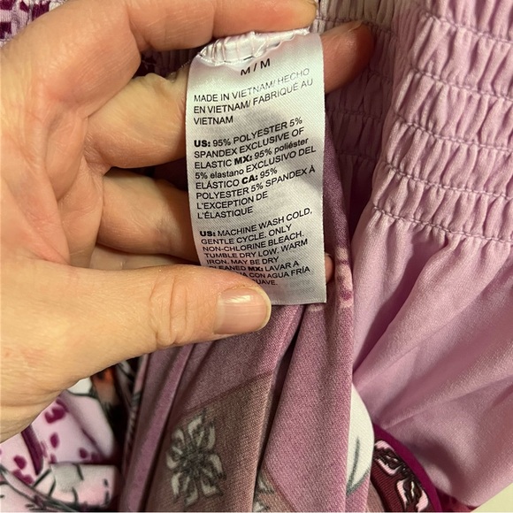 White House Black Market Pink Floral Kimono Sleeve Smock Waist Dress Size Medium - Picture 4 of 4